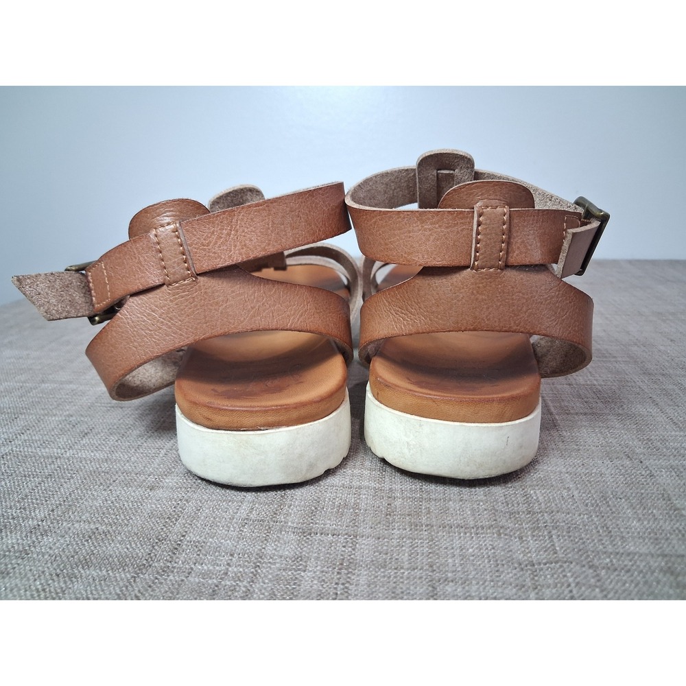 Jellypop Eevi Tan Brown Strappy Gladiator Sandals White Platform Sole Womens 9M - Picture 5 of 6